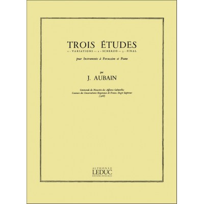 LEDUC 3 Etudes pour Instruments à Percussion et piano