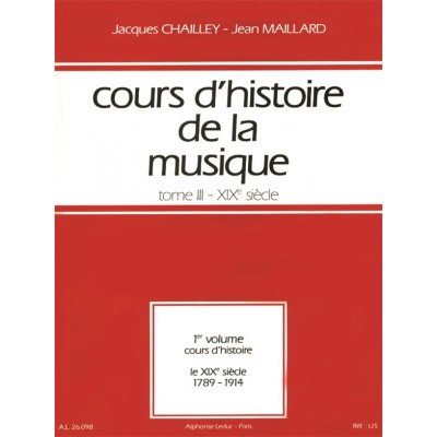 Cours d'histoire de la musique : Tome 3 vol. 1