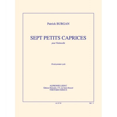 LEDUC 7 petits caprices pour Violoncelle solo