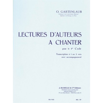 Lectures d'auteurs à chanter pour le 1er Cycle