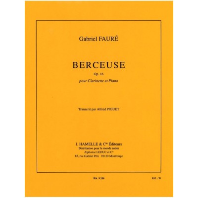 Berceuse Op.16 pour clarinette et piano