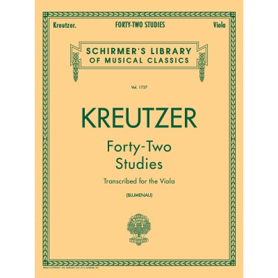 SCHIRMER 42 Studies Transcribed for the Viola