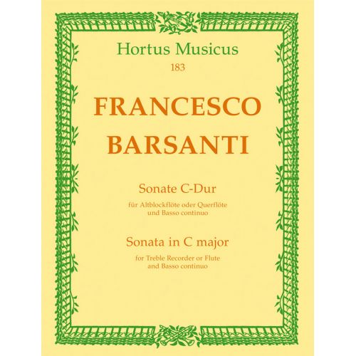 BARSANTI, F. - SONATE FUR ALTBLOCKFLOTE ODER QUERFLOTE UND BASSO CONTINUO C-DUR