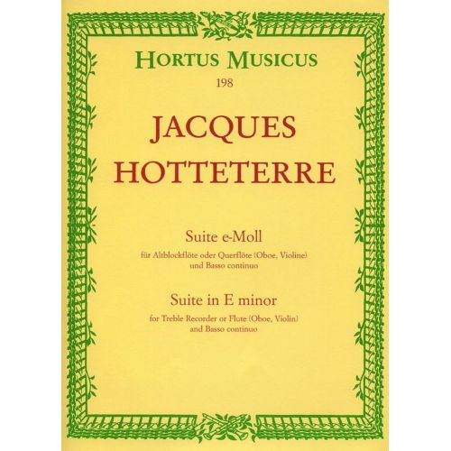 HOTTETERRE JACQUES - SUITE EN MI MINEUR OP.5/2 