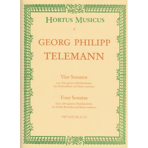 HORTUS MUSICUS Telemann G.PH. - 4 Sonaten - Flute A Bec et BC
