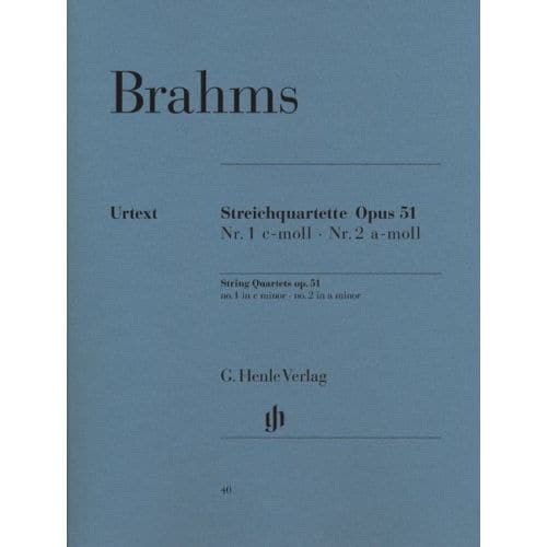 BRAHMS J. - STRING QUARTETS IN C MINOR AND A MINOR OP. 51