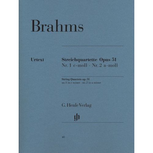 BRAHMS J. - STRING QUARTETS IN C MINOR AND A MINOR OP. 51