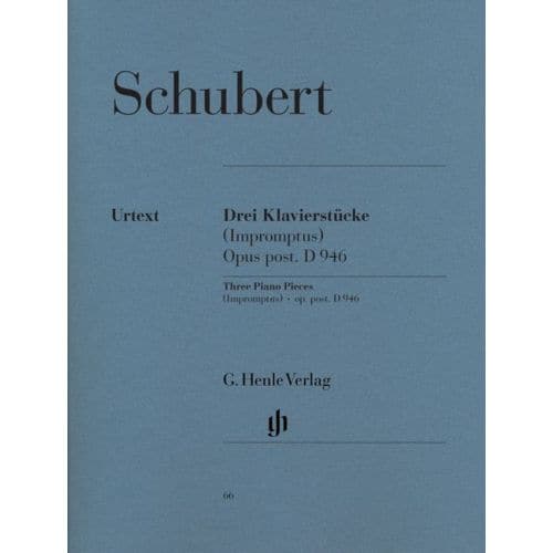 SCHUBERT F. - 3 PIANO PIECES - IMPROMPTUS - D 946 POSTHUMOUS