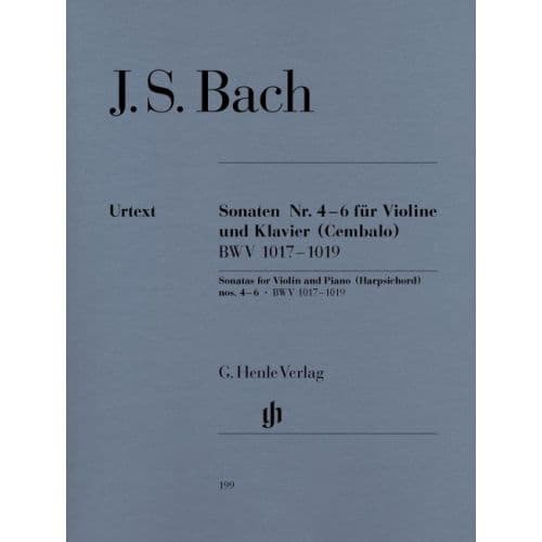 HENLE VERLAG BACH J.S. - SONATAS FOR VIOLIN AND PIANO (HARPSICHORD) 4-6 BWV 1017-1019 WITH APPENDIX
