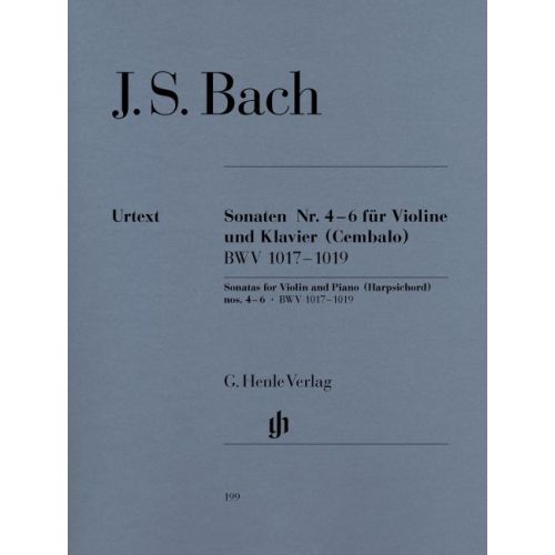 BACH J.S. - SONATAS FOR VIOLIN AND PIANO (HARPSICHORD) 4-6 BWV 1017-1019 WITH APPENDIX