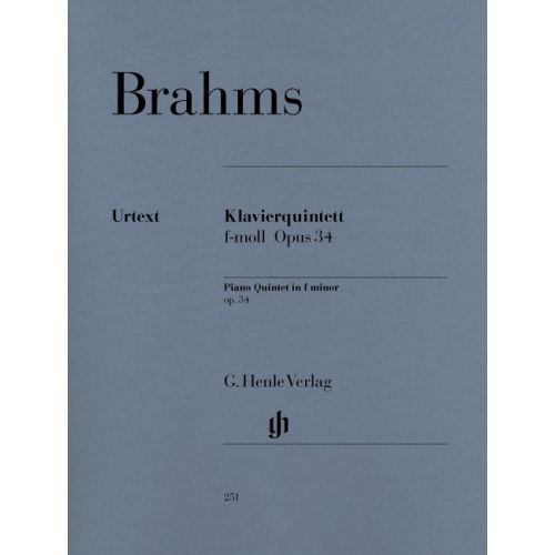HENLE VERLAG BRAHMS J. - PIANO QUINTET F MINOR OP. 34