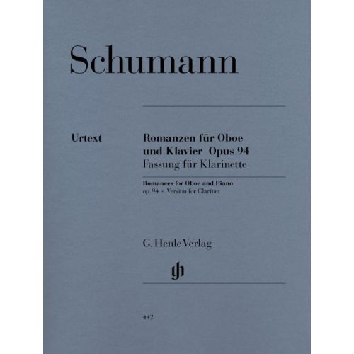 SCHUMANN R. - ROMANCES FOR OBOE (OR VIOLIN OR CLARINET) AND PIANO OP. 94 (VERSION FOR CLARINET)