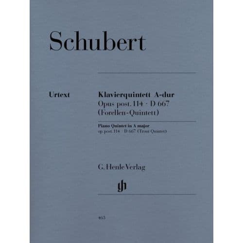 SCHUBERT F. - QUINTET A MAJOR OP. POST. 114 D 667 FOR PIANO, VIOLIN, VIOLA, VIOLONCELLO