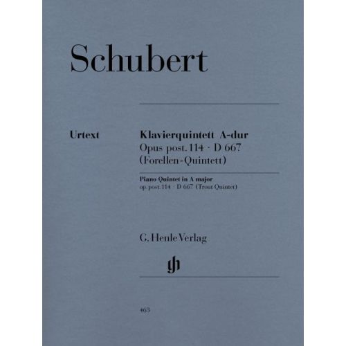 HENLE VERLAG Schubert F. - Quintet A Major Op. Post. 114 D 667 For Piano, Violin, Viola, Violoncello