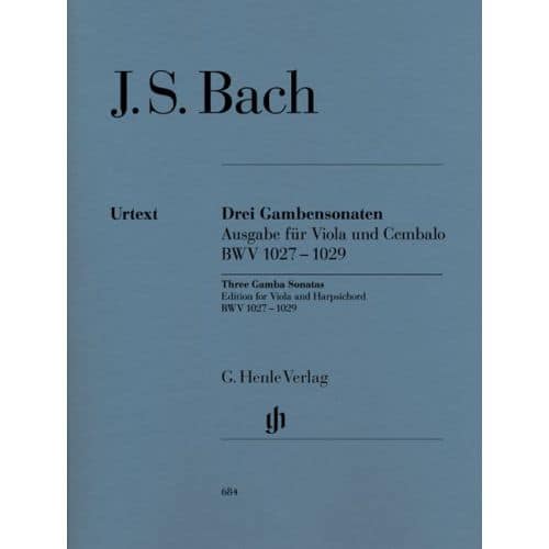 BACH J.S. - SONATAS FOR VIOLA DA GAMBA AND HARPSICHORD BWV 1027-1029 - VERSION POUR ALTO