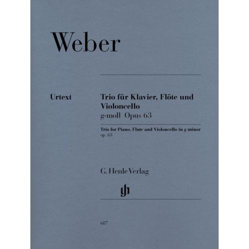 WEBER C.M.V. - TRIO G MINOR OP. 63 FOR PIANO, FLUTE AND VIOLONCELLO