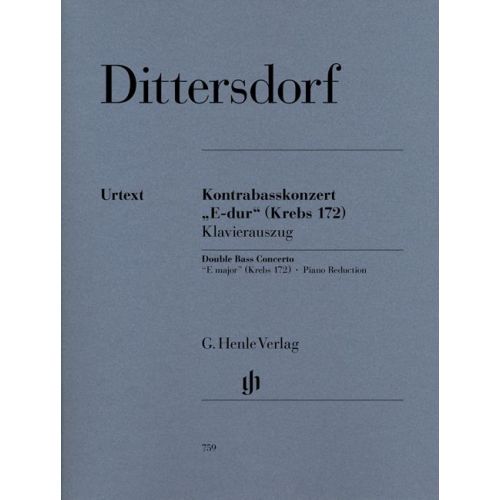 HENLE VERLAG DITTERSDORF C.D.V. - DOUBLE BASS CONCERTO IN "E MAJOR" KREBS 172