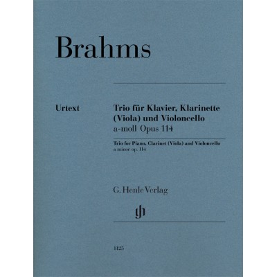 BRAHMS J. - CLARINET TRIO A MINOR OP. 114 FOR PIANO, CLARINET (OR VIOLA) AND VIOLONCELLO