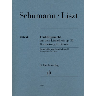LISZT F. - SPRING NIGHT FROM SONG CYCLE OP.39 (SCHUMANN) - PIANO