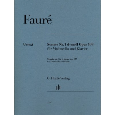 FAURE GABRIEL - SONATE N.1 OP.109 - VIOLONCELLE & PIANO 