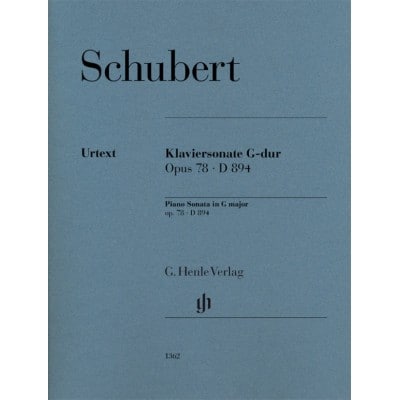 SCHUBERT F. - SONATA FOR PIANO G MAJOR OP. 78 D 894