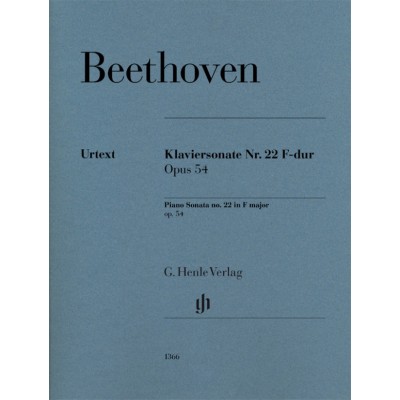 HENLE VERLAG Beethoven L.V. - Sonate Pour Piano N. 22 Op.54