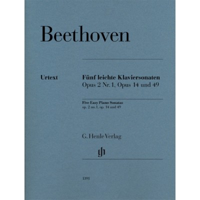 BEETHOVEN L.V. - FIVE EASY PIANO SONATAS OP.2/1, OP.14 & 49