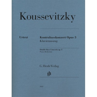 HENLE VERLAG KOUSSEVITSKY S. - CONCERTO OP.3 - CONTREBASSE & PIANO