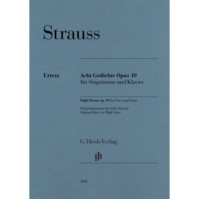 STRAUSS RICHARD - HUIT POEMES OP.10 - VOIX HAUTE & PIANO