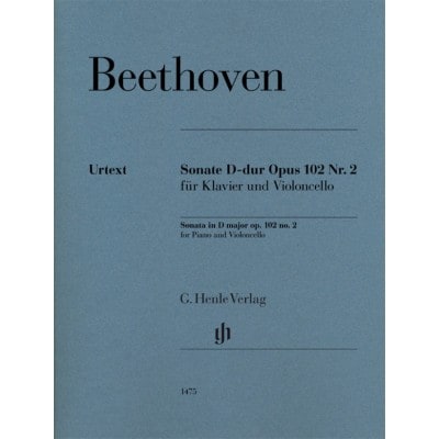 BEETHOVEN L.V. - SONATE D-DUR OP.102 N°2 - VIOLONCELLE & PIANO 