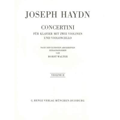 HAYDN J. - CONCERTINI FOR PIANO (HARPSICHORD) WITH TWO VIOLINS AND VIOLONCELLO