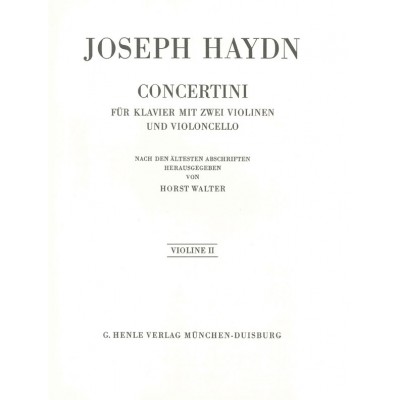HENLE VERLAG HAYDN J. - CONCERTINI FOR PIANO (HARPSICHORD) WITH TWO VIOLINS AND VIOLONCELLO