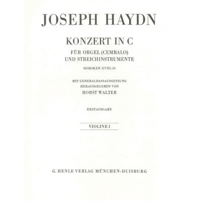 HAYDN J. - CONCERTO FOR ORGAN (HARPSICHORD) WITH STRING INSTRUMENTS C MAJOR HOB. XVIII:10 