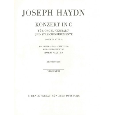 HAYDN J. - CONCERTO FOR ORGAN (HARPSICHORD) WITH STRING INSTRUMENTS C MAJOR HOB. XVIII:10