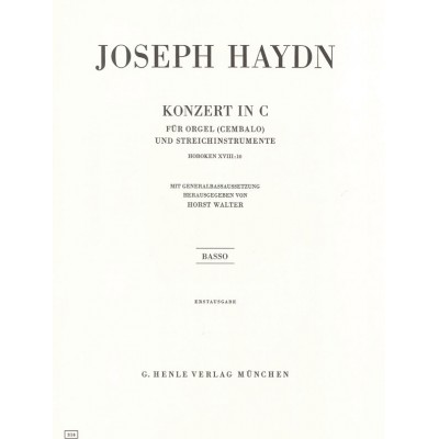 HAYDN J. - CONCERTO FOR ORGAN (HARPSICHORD) WITH STRING INSTRUMENTS C MAJOR HOB. XVIII:10 