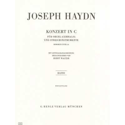 HAYDN J. - CONCERTO FOR ORGAN (HARPSICHORD) WITH STRING INSTRUMENTS C MAJOR HOB. XVIII:10 