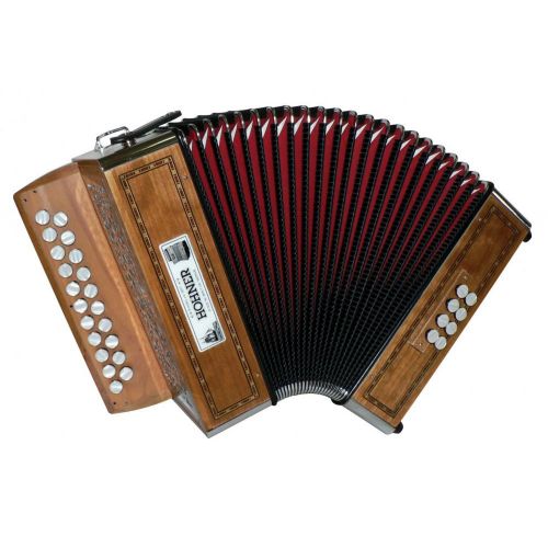 MORGAN II DIATONIC ACCORDEON G/C KEYS - NATURAL WOOD SERIES WITH BRIEFCASE INCLUDED 