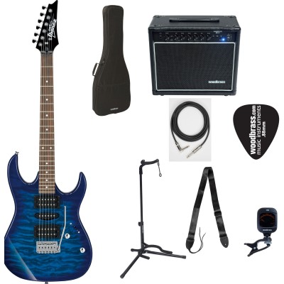 IBANEZ Pack Grx70Qa-Tbb-Transparent Blue Burst Gio + Complete