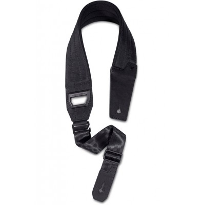 GRUVGEAR Fabrk - Fabric strap, neoprene back, vegan leather ends extra long - Black