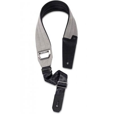 Fabrk - Fabric strap, neoprene back, vegan leather ends extra long - Gray