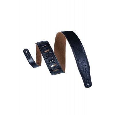 PADDED LEATHER, SUEDE BACK, 6.4 CM - BLACK