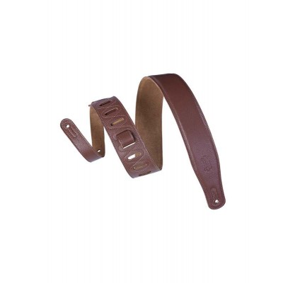 LEVYS PADDED LEATHER, SUEDE BACK, 6.4 CM - BROWN