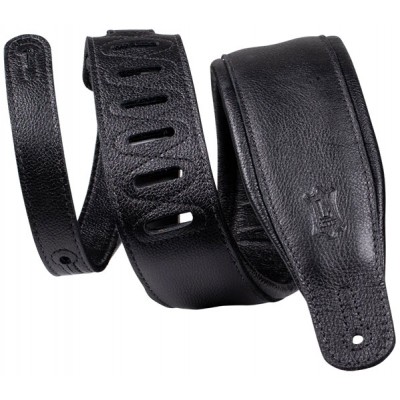 PADDED PREMIUM LEATHER STRAP, 8,25 CM - BLACK-BLACK