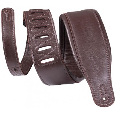 LEVYS PADDED PREMIUM LEATHER STRAP, 8,25 CM - DARK BROWN-DARK BROWN