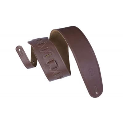 PADDED LEATHER, SUEDE BACK, FOR BASS, 9CM - BROWN