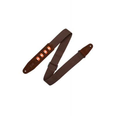 COTTON STRAP WITH 4 PICK HOLDERS, 5 CM - BROWN