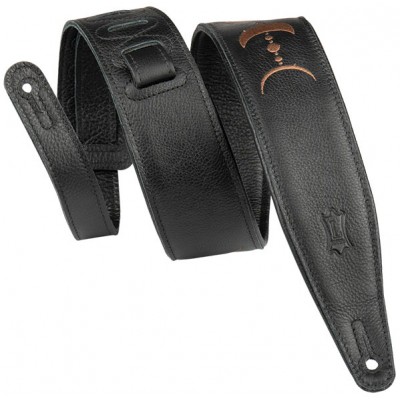 MOON PHASE - PREMIUM LEATHER STRAP, MOON PATERN, 6,35 CM - BLACK-BROWN