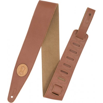 LEATHER STRAP WITH COLORED SUEDE BACK, 6,35 CM - TAN-SAND