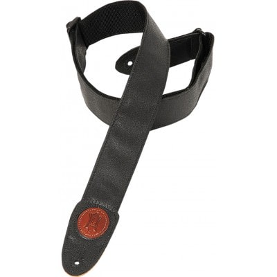 5 CM, LEATHER WITH LEVY'S LOGO - BLACK