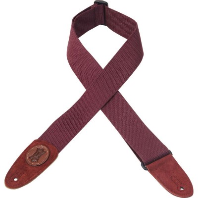 5 CM COTTON WITH LEVY'S LOGO IN BURGUNDY LEATHER